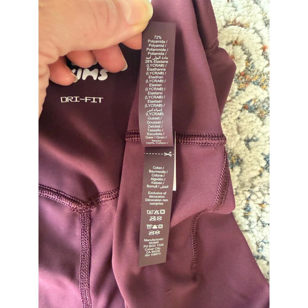 NikeSKIMS Matte High-Waisted 5" Biker Shorts Currant XS - Picture 9 of 13